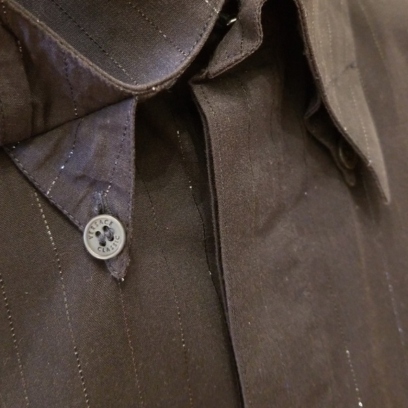 👔Versace Classic V2 Black Silver Striped Shirt👔 - Picture 5 of 8